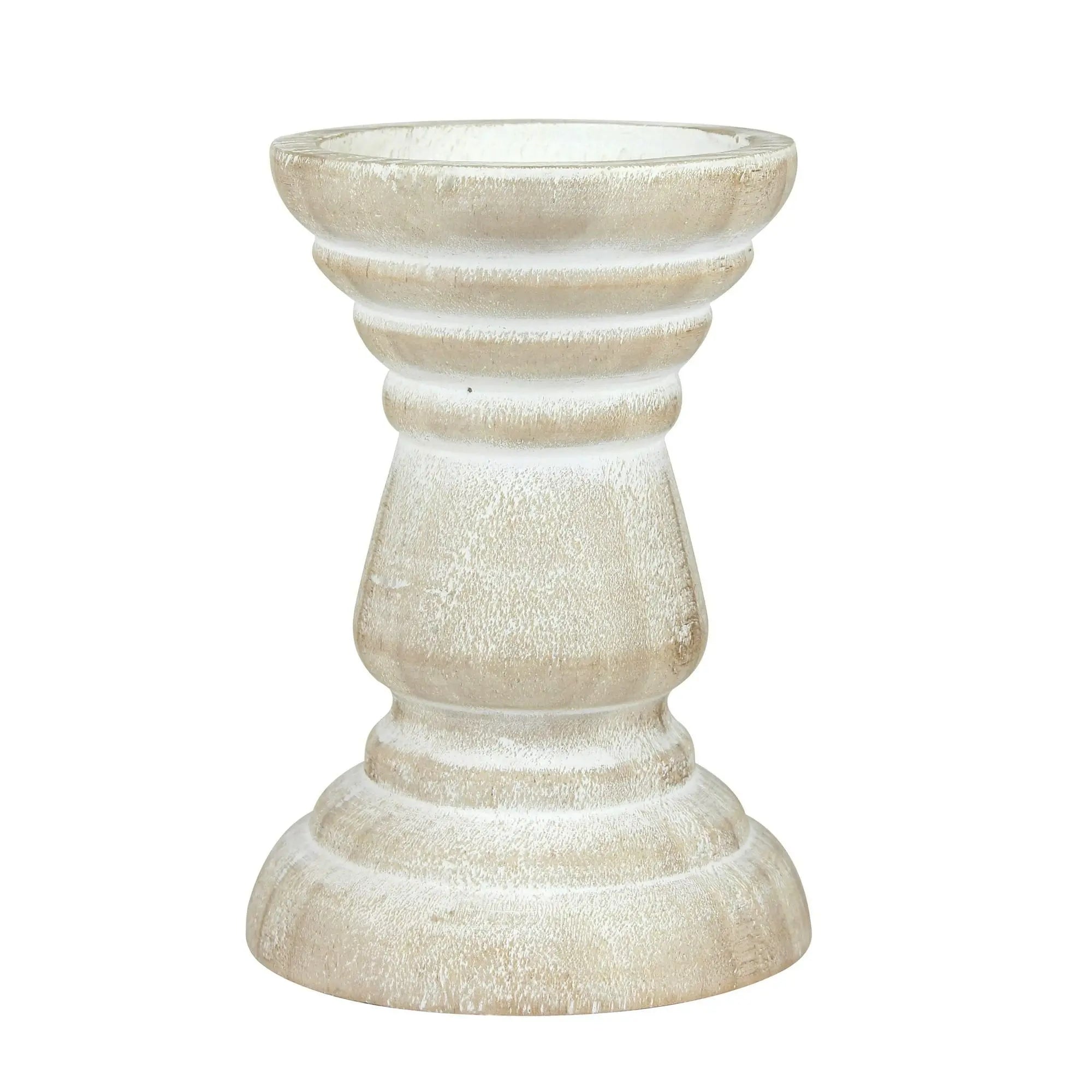 Tabletop 6" Coastal Wood Pillar Candle Holder EasyOptionXY LLC