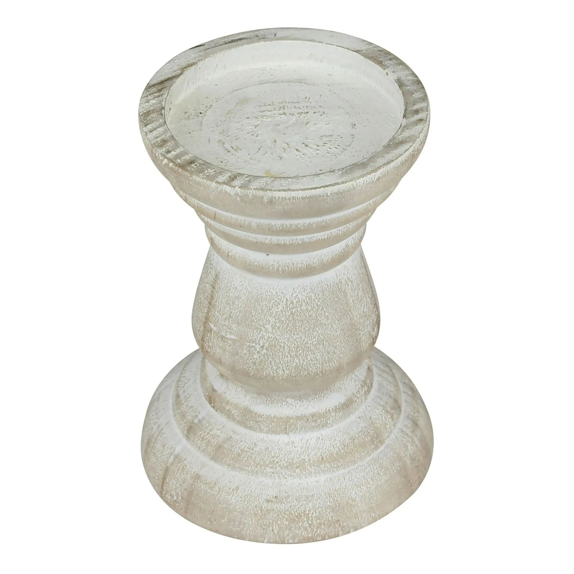 Tabletop 6" Coastal Wood Pillar Candle Holder EasyOptionXY LLC