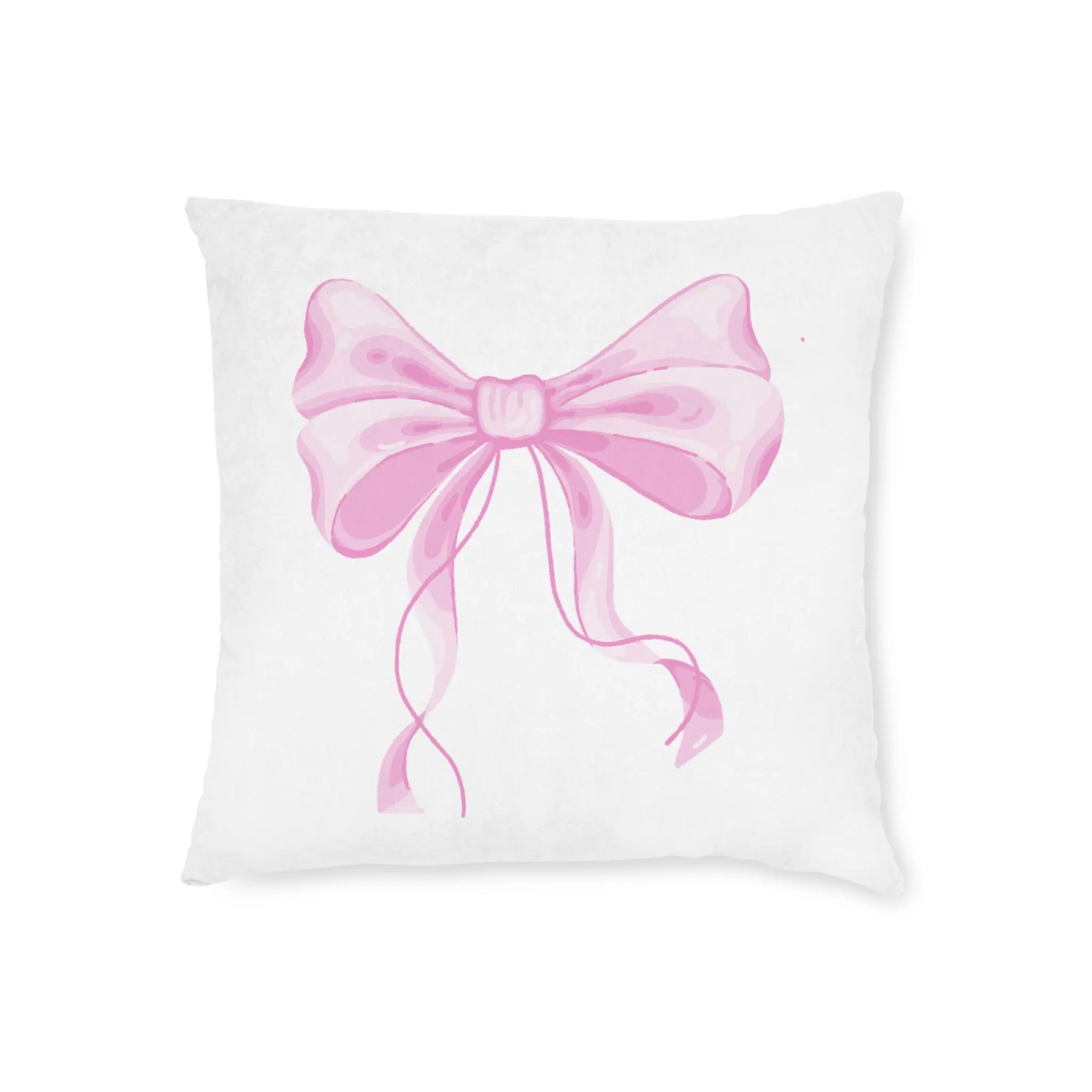 Pink Bow Coquette Throw Pillow Printify