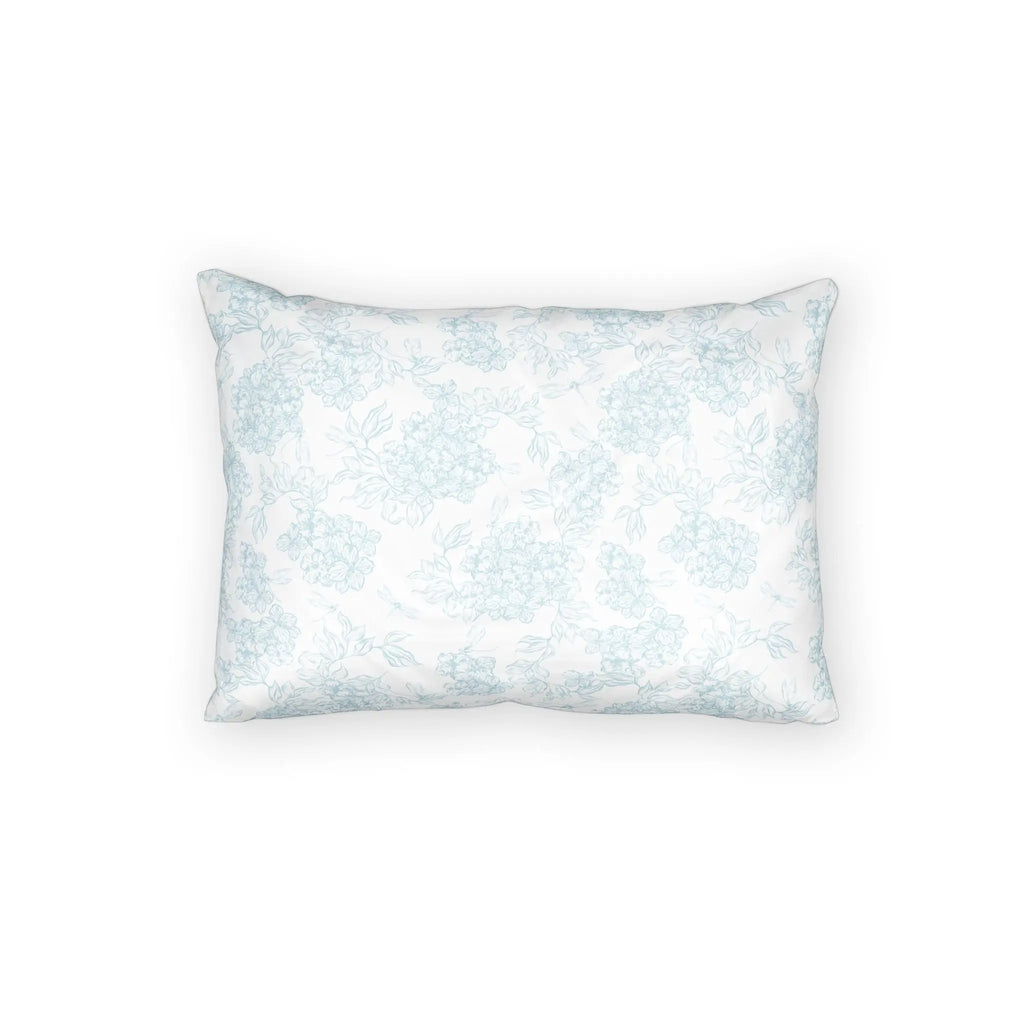 Blue Cloud Floral Pillow Sham — Soft Cotton Decorative Pillowcase  Home Decor