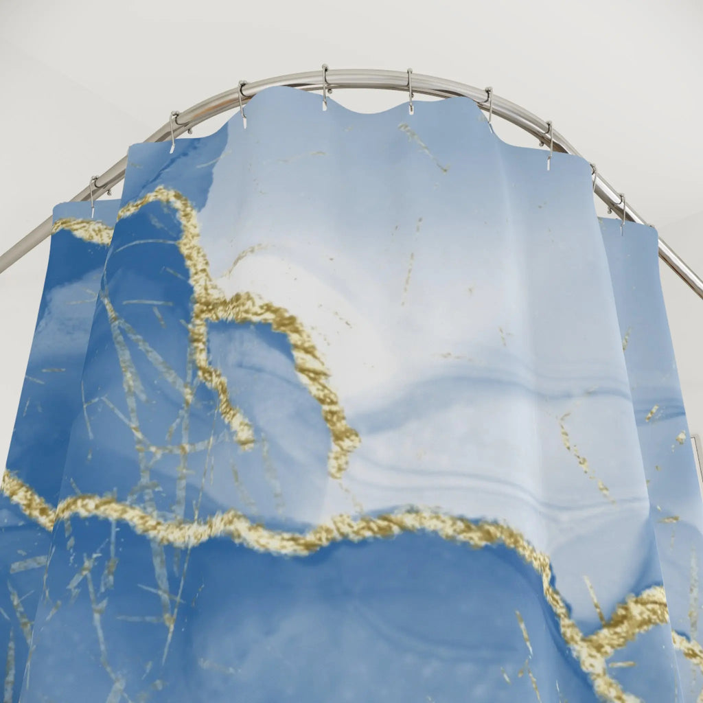 Sapphire Marble Shower Curtain Printify