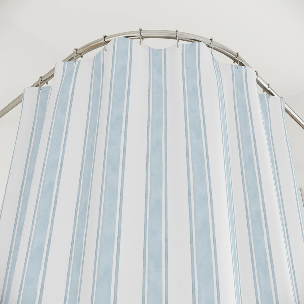 Shoreline Stripe Shower Curtain Printify