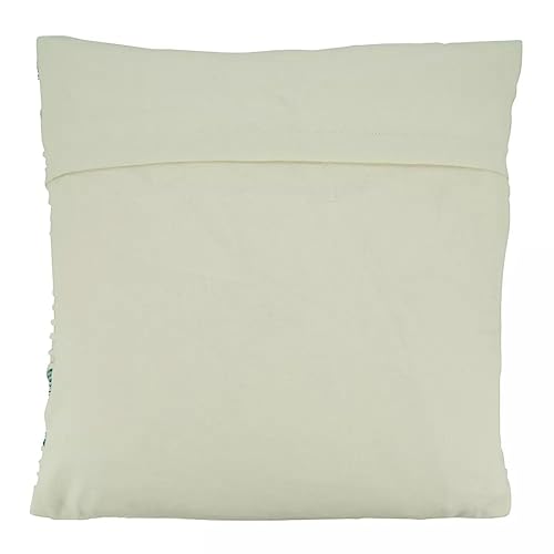Fennco Styles Aqua Striped Deisgn Decorative Throw Pillow 20" W x 20" L - Neutral Cotton Blend Woven Textured Cushion for Home, Couch, Bedroom, Living Room and Office Décor  Home