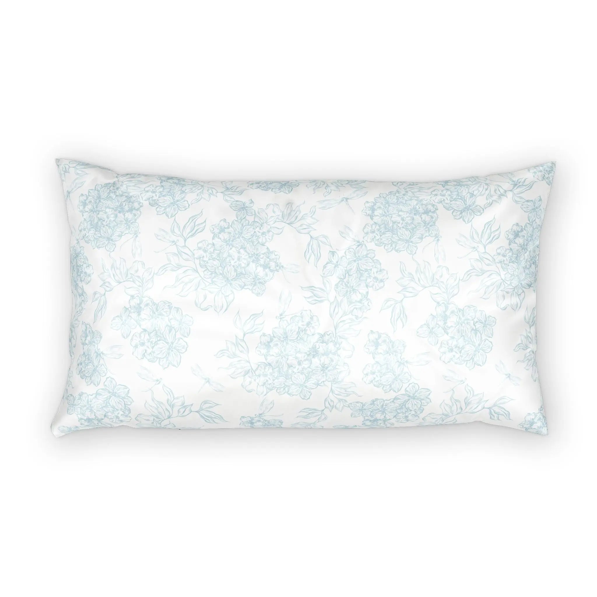 Blue Cloud Floral Pillow Sham — Soft Cotton Decorative Pillowcase  Home Decor