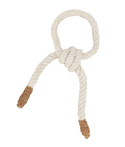 Fennco Styles Handmade Knotted Rope Napkin Rings, Set of 4 - Natural Cotton Napkin Holders for Dining Table, Home, Banquets, Holidays, Family Gatherings and Special Events  Home