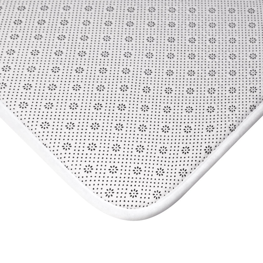 Pink Floral Memory Foam Bath Mat Printify