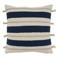 Fennco Styles Nautical Design Decorative Throw Pillow - Navy Blue Cotton Coastal Pillow for Home, Couch, Living Room, Bedroom, Beach House Décor  Home