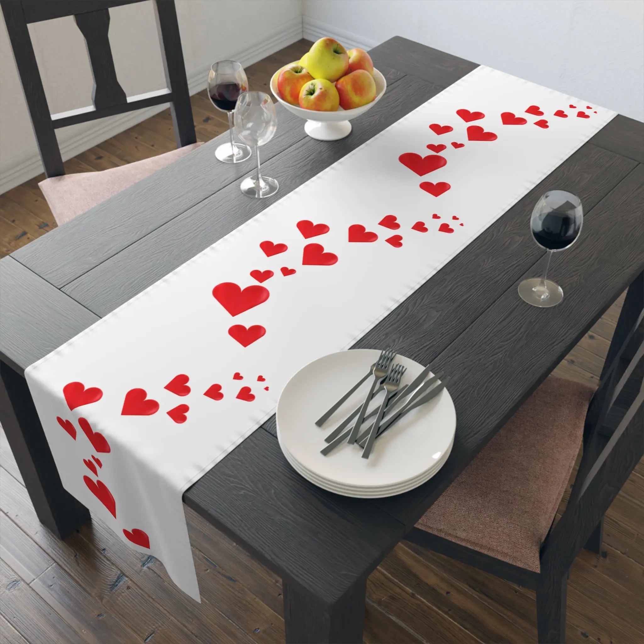 Valentines Day Heart Table Runner Printify