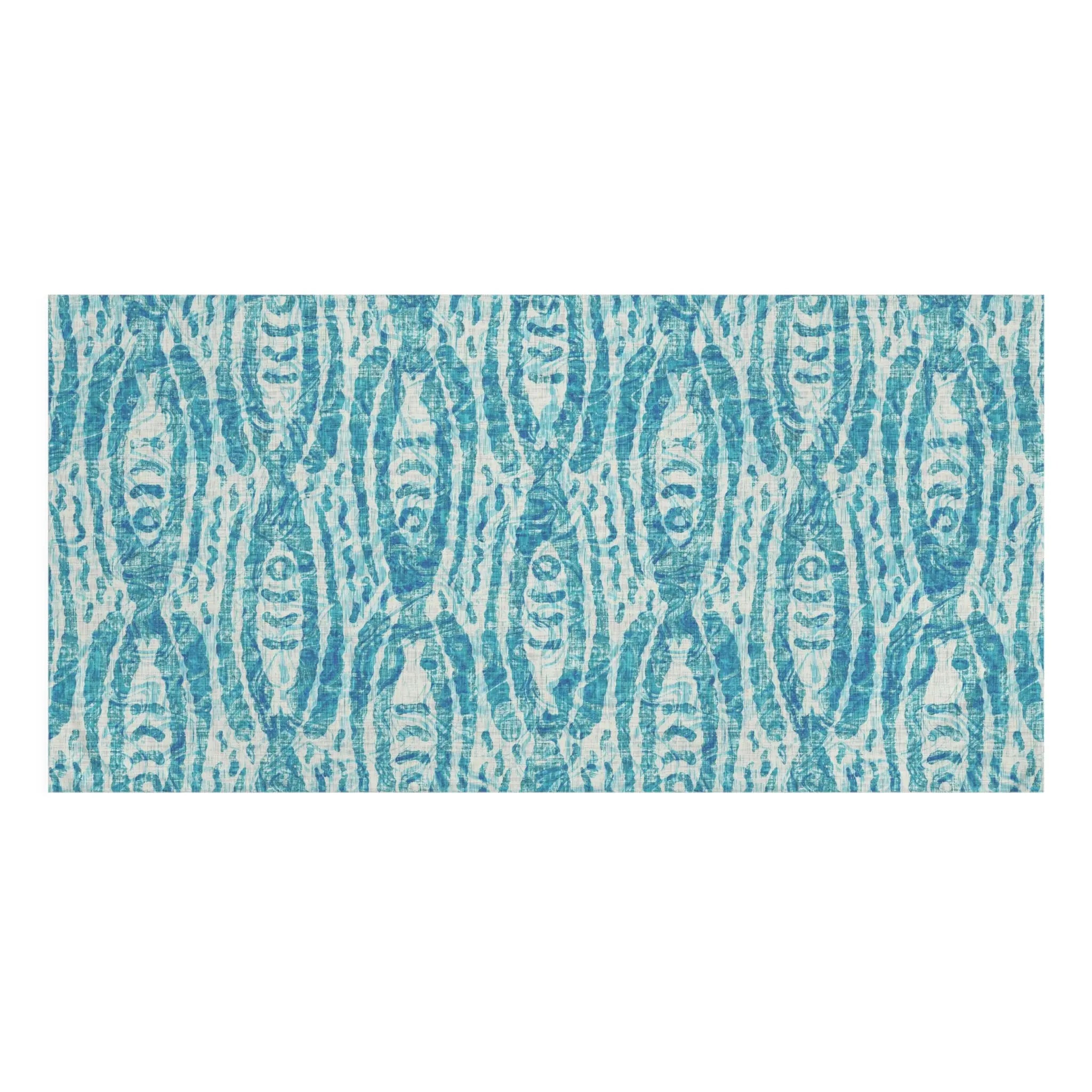Turquoise Fish Pattern Cotton Bath Towel Printify