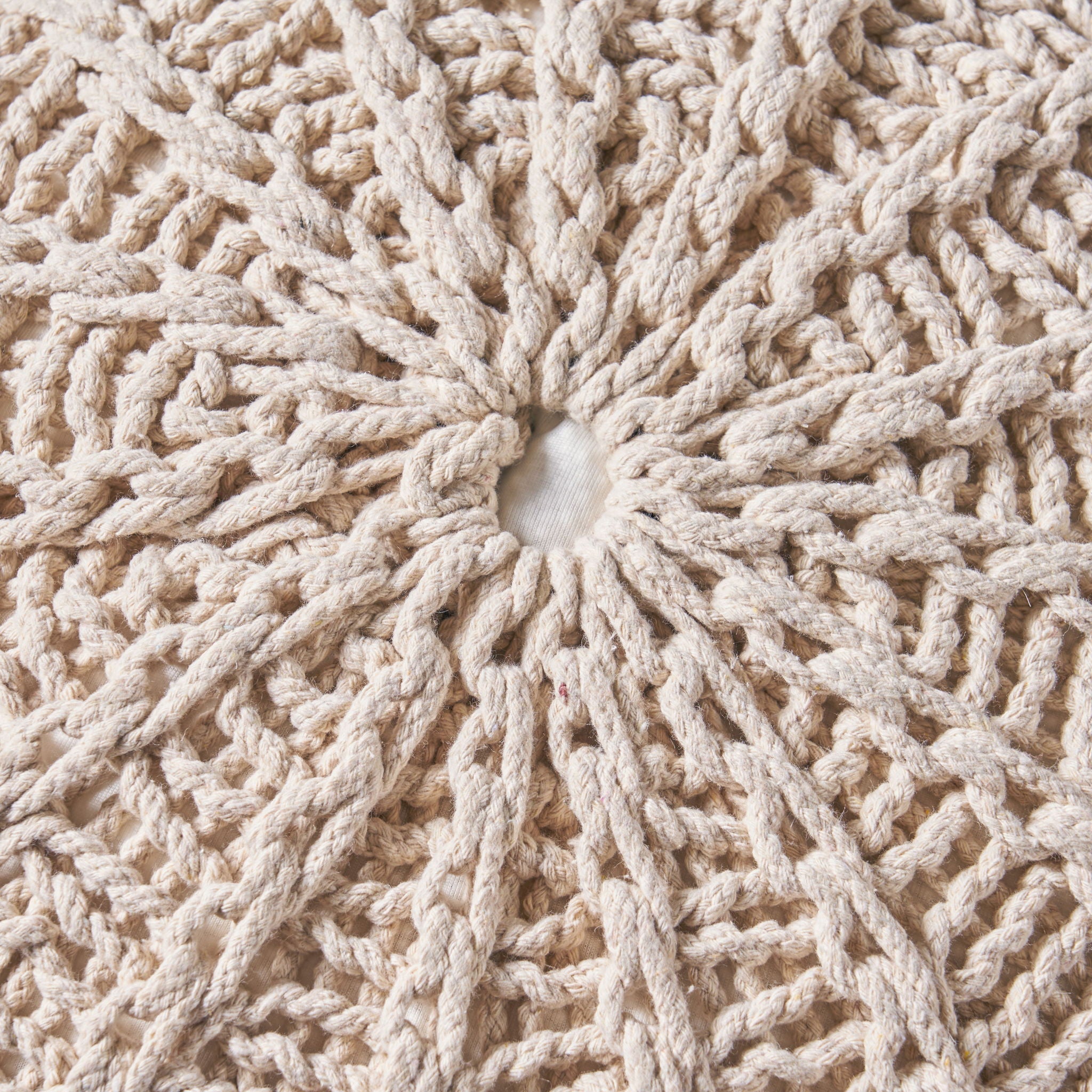 Bordeaux Knitted Round Pouf Ottoman And Floor Cushion  Accent Poufs