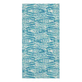 Turquoise Fish Pattern Cotton Bath Towel Printify