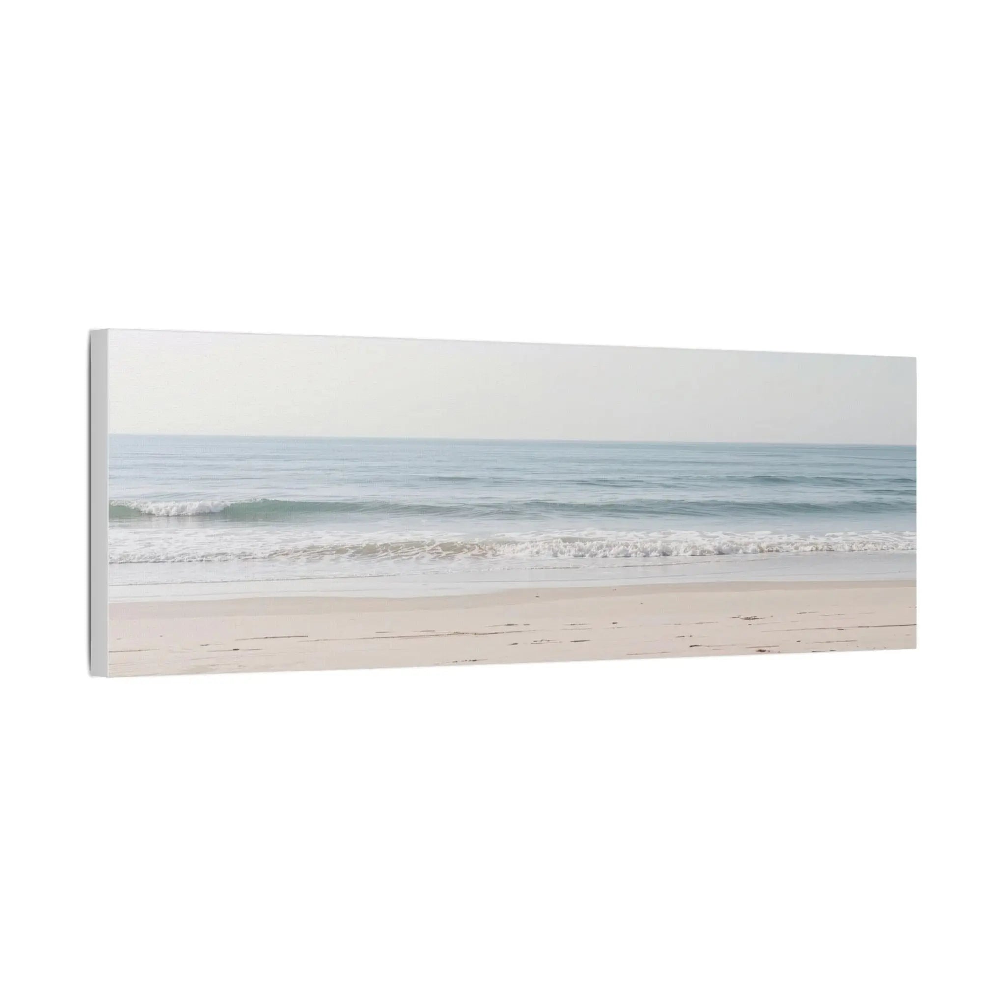 Calm Seascape Beach Waves Satin Canvas Printify