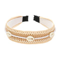 Pearl Puka Shell Embellished Woven Straw Headband  Headbands