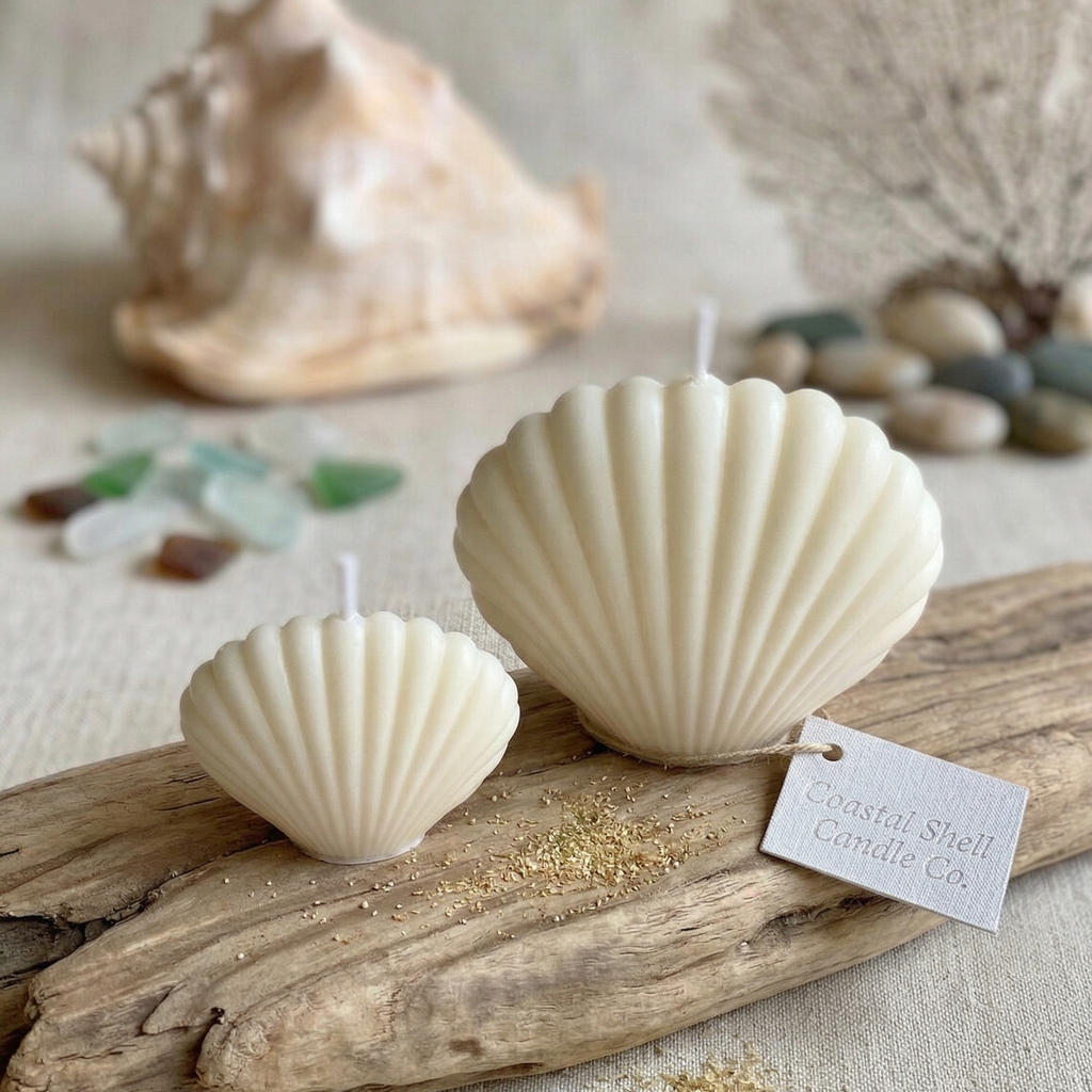 Shell Candle | Handmade Coastal Decor  candles