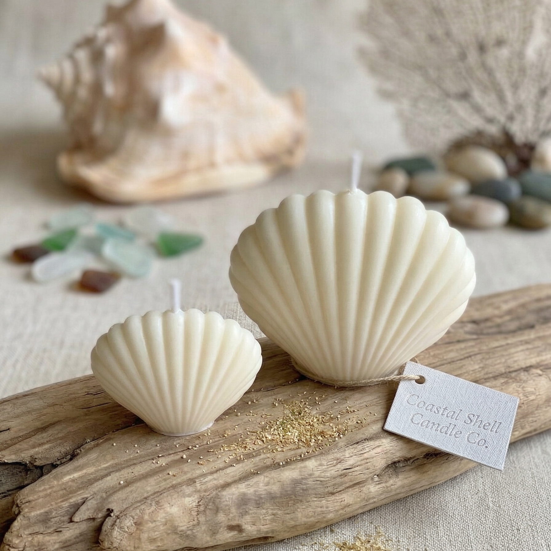 Shell Candle | Handmade Coastal Decor  candles