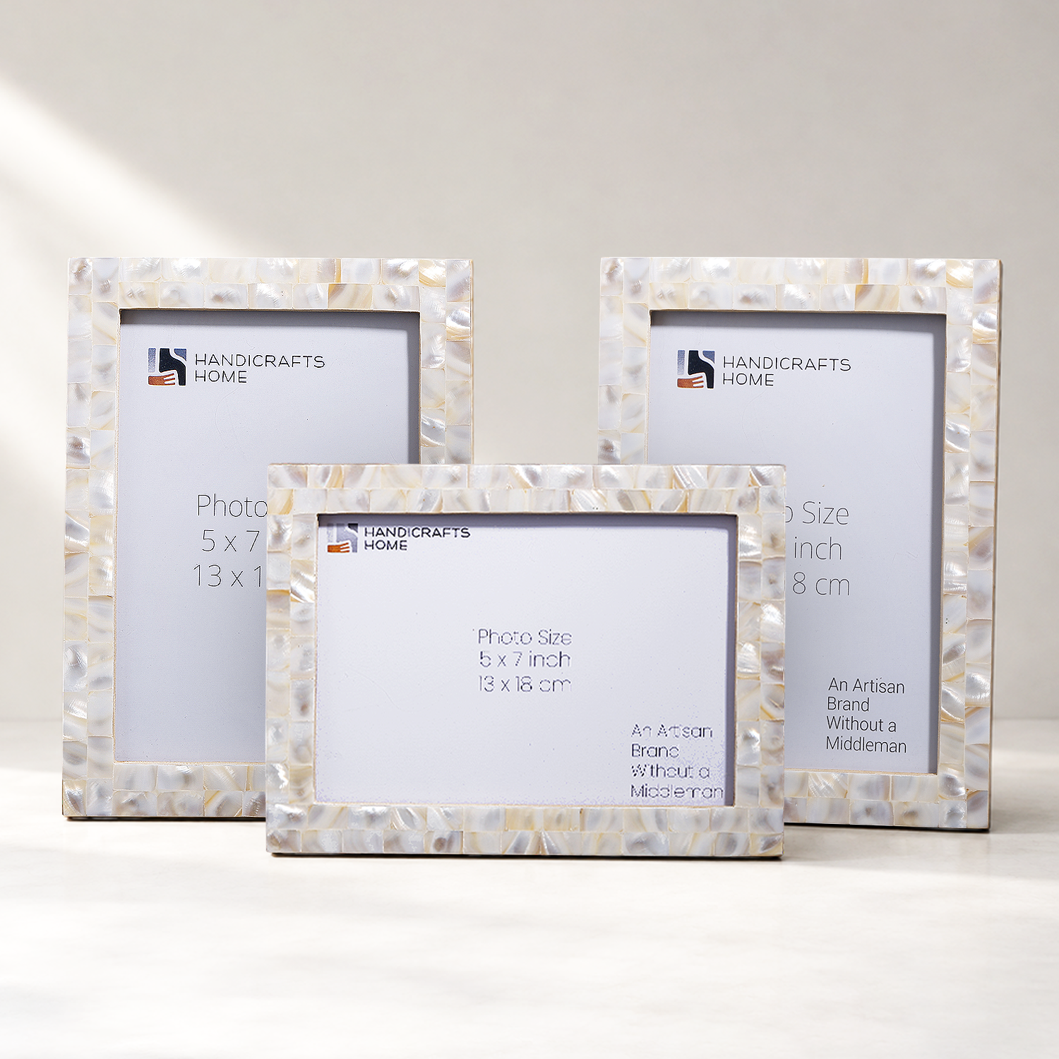Picture Frame Combo Pack of 3 – Mother Of Pearl Collection, 5" x 7"  Picture Frames