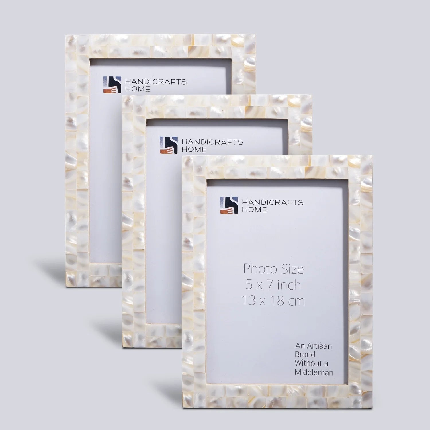 Picture Frame Combo Pack of 3 – Mother Of Pearl Collection, 5" x 7"  Picture Frames