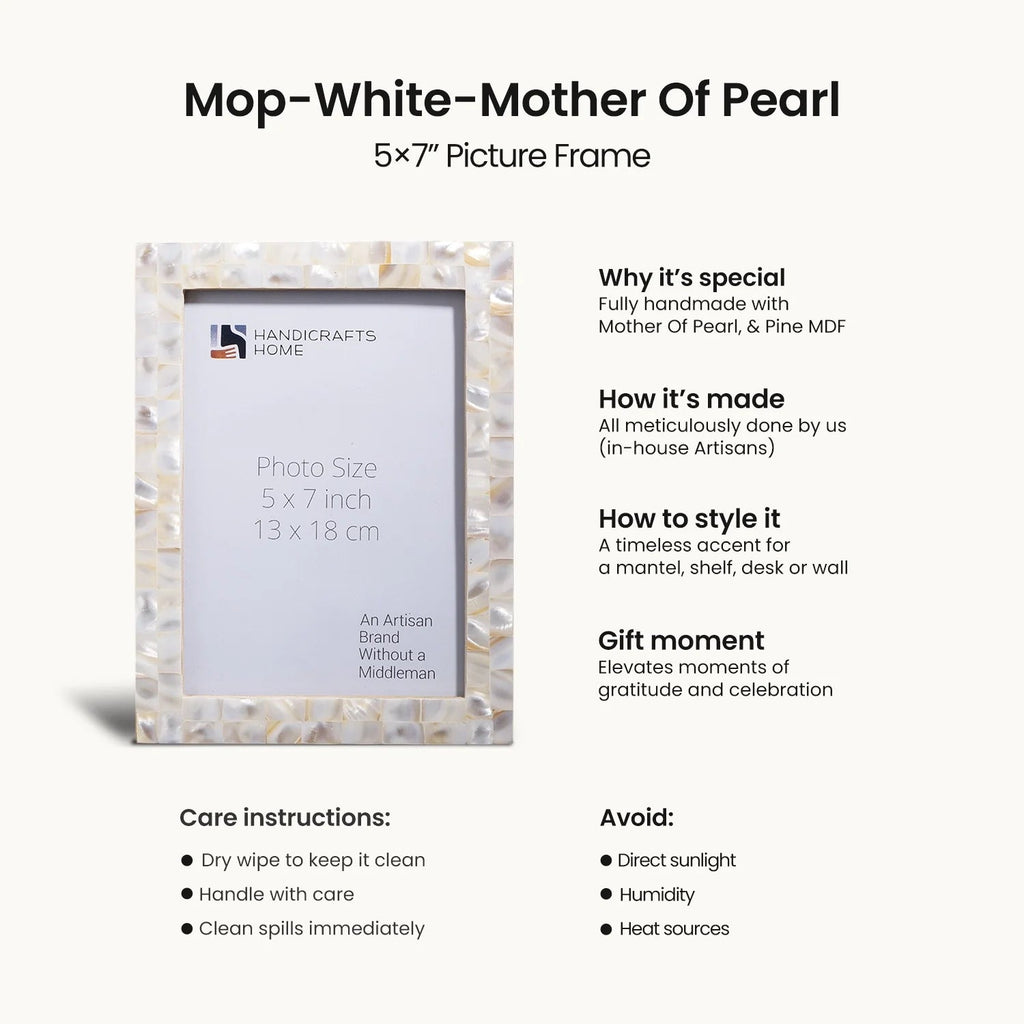 Picture Frame Combo Pack of 3 – Mother Of Pearl Collection, 5" x 7"  Picture Frames