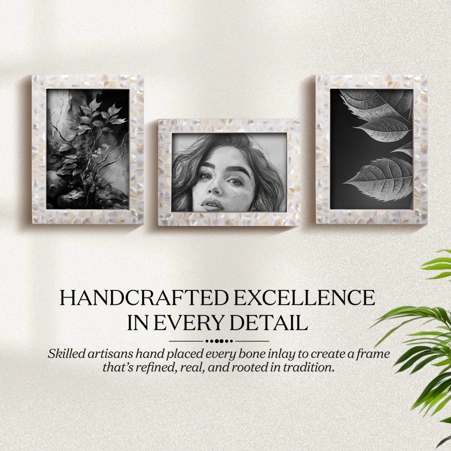 Picture Frame Combo Pack of 3 – Mother Of Pearl Collection, 5" x 7"  Picture Frames