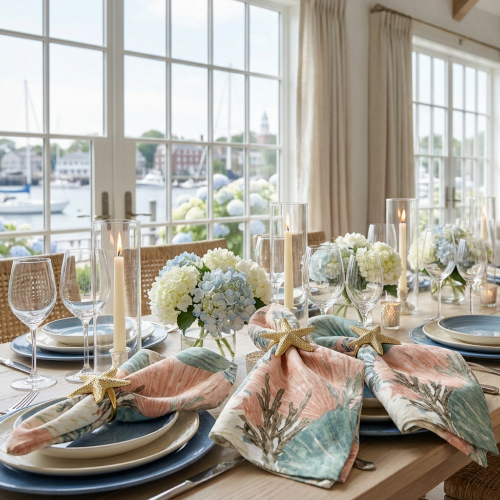 Coralina Linen Napkins (Set of 4)  Home Decor
