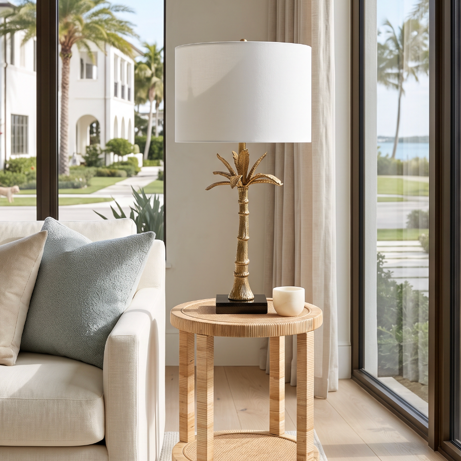Palm Tree Gold Table Lamp  Table Lamps