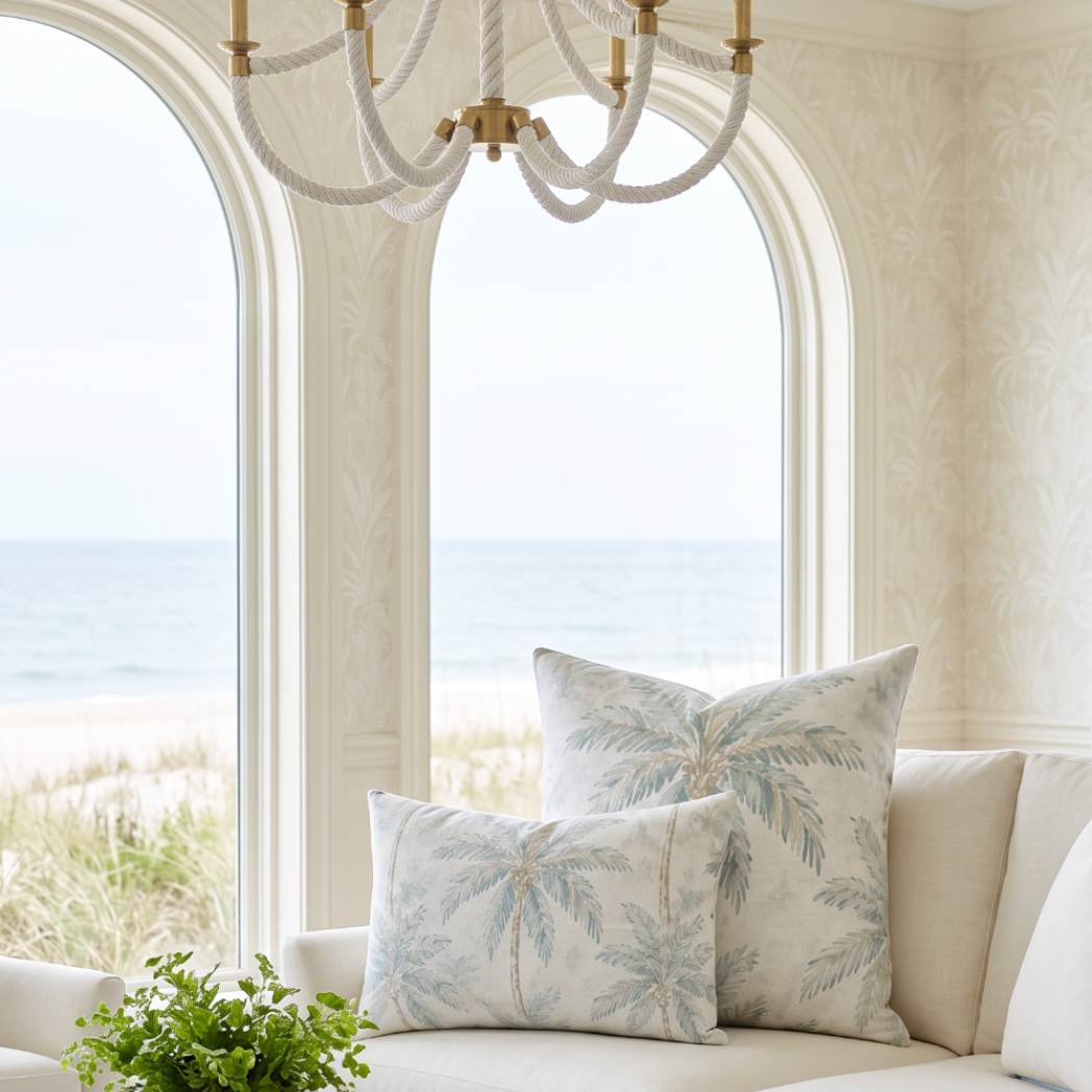 Palm Haven Throw Pillow  Cushions
