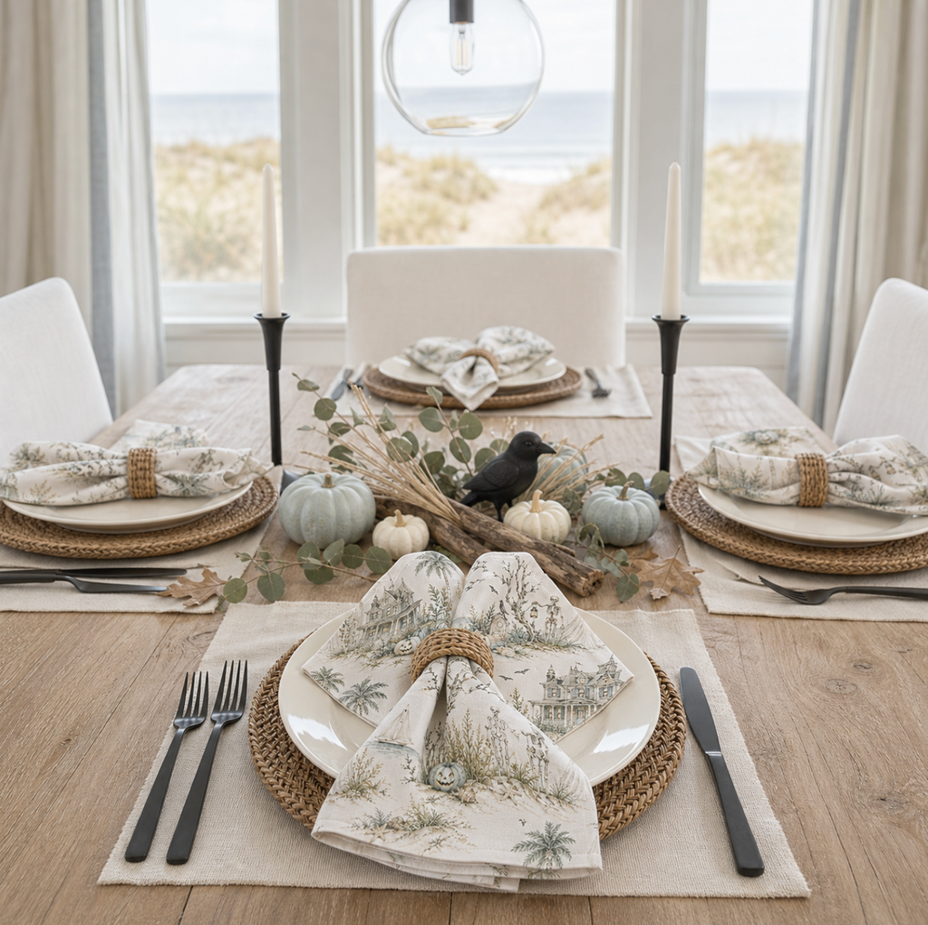 Haunted Harbor Linen Napkins (Set of 4)  Home Decor