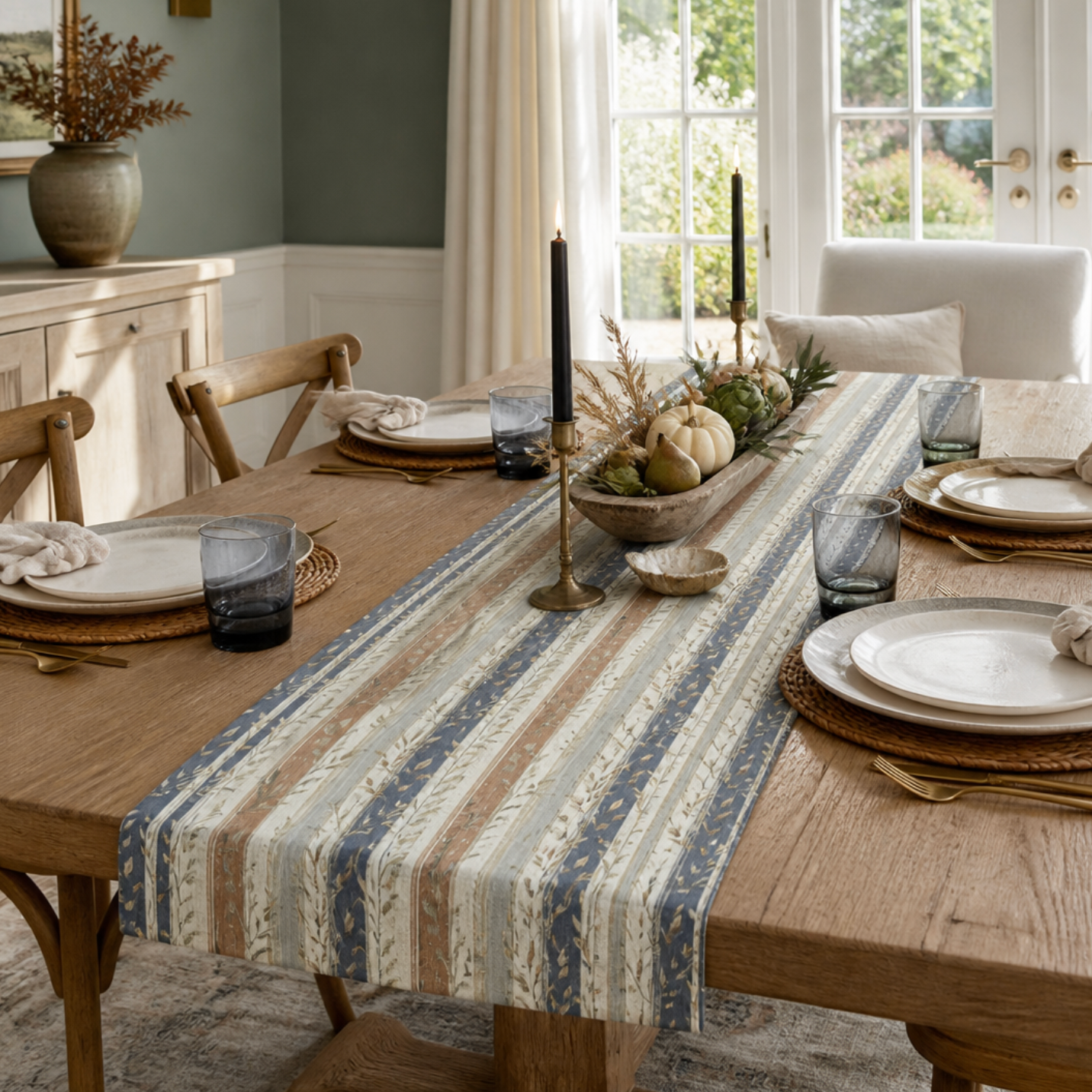Autumn Tide Stripe Table Runner  Home Decor