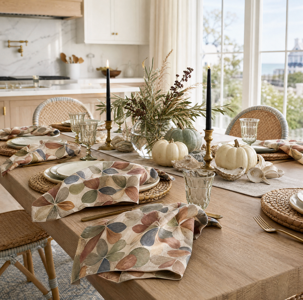 Harvest Bloom Linen Napkins (Set of 4)  Home Decor