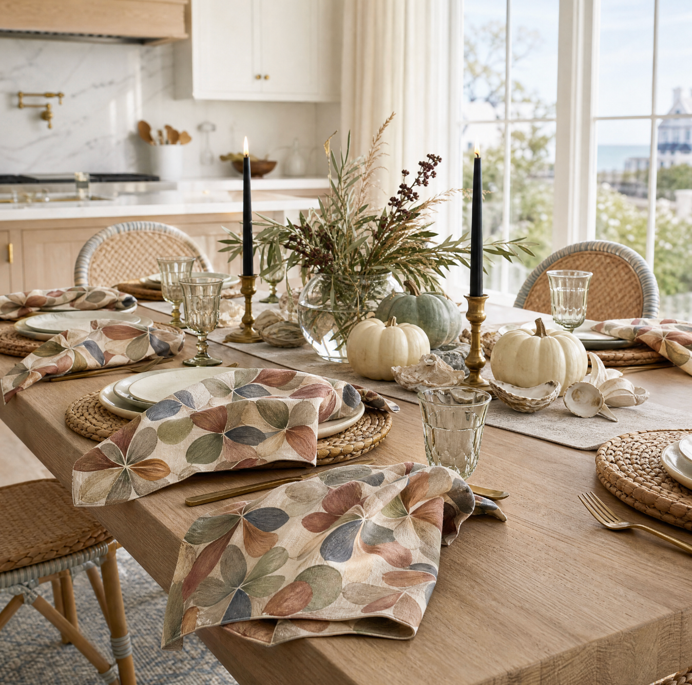 Harvest Bloom Linen Napkins (Set of 4)  Home Decor