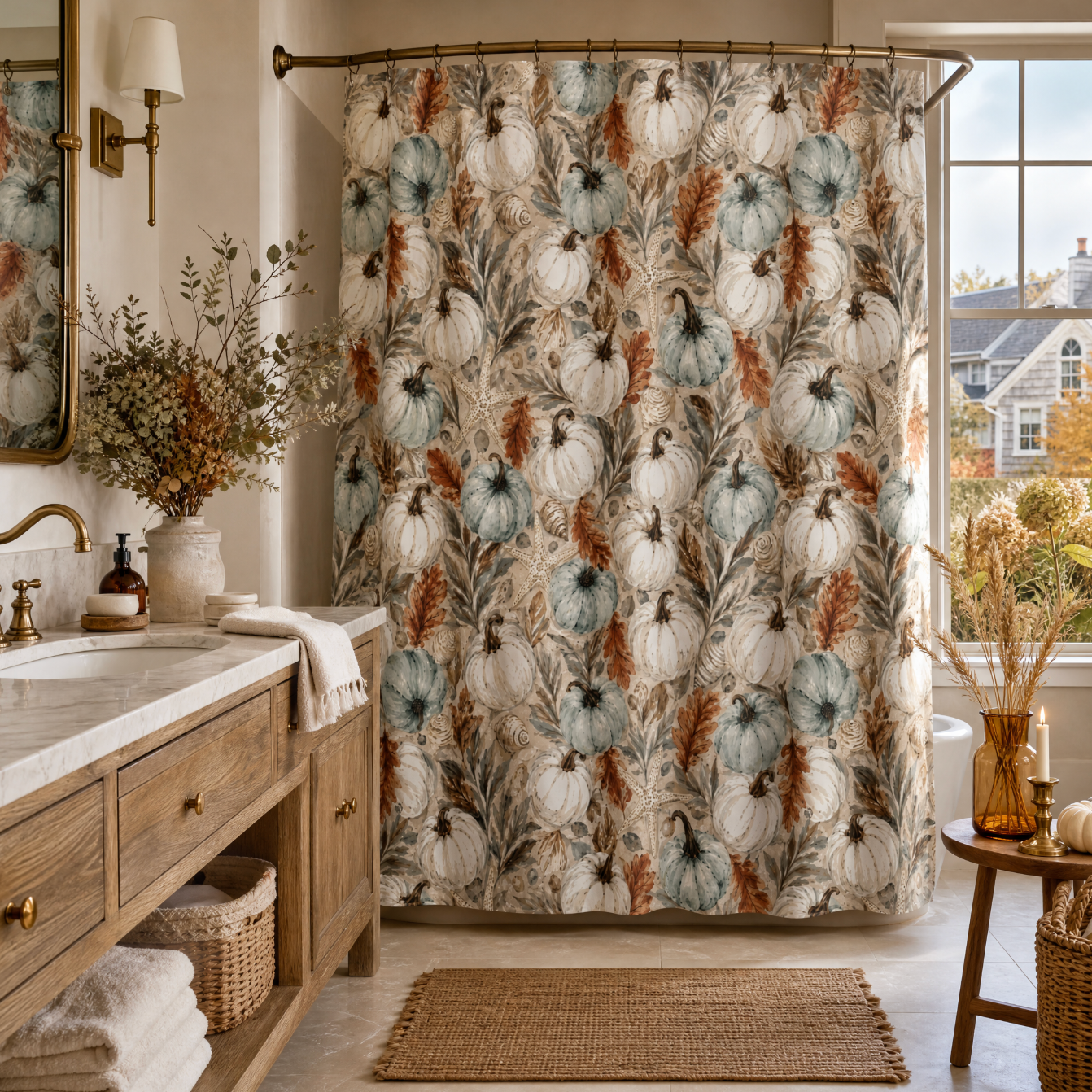 Tidal Harvest Shower Curtain  Home Decor