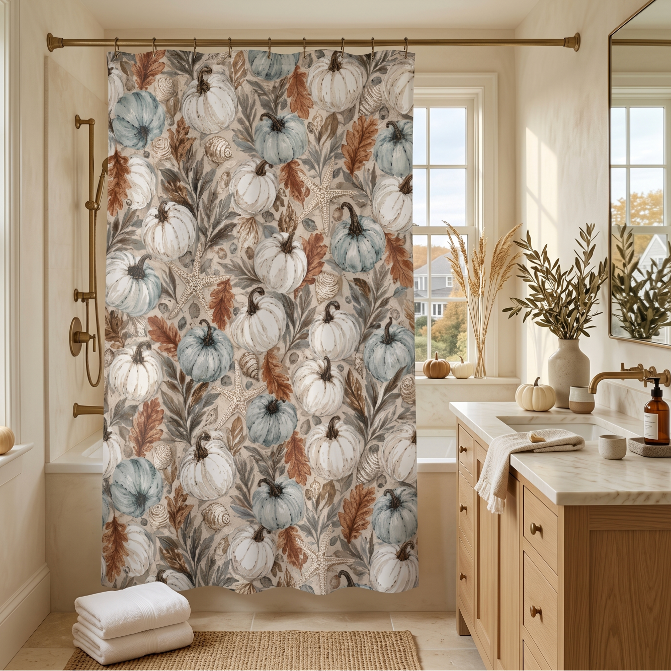 Tidal Harvest Shower Curtain  Home Decor