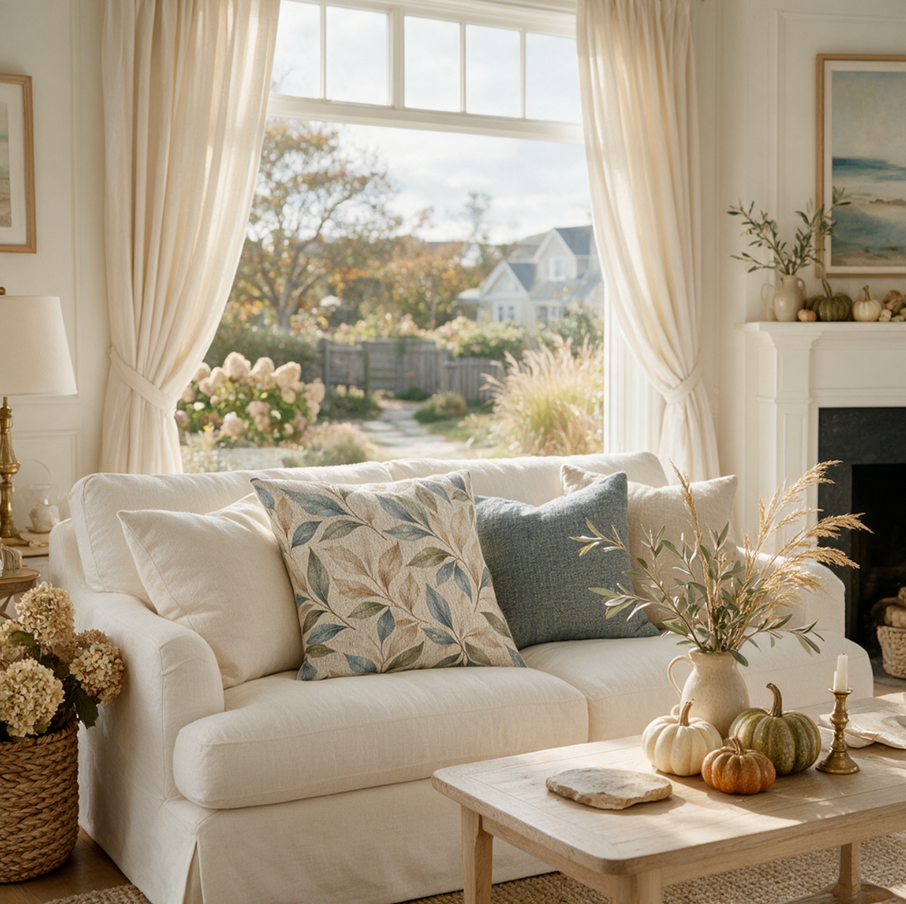 Seaside Meadow Woven Throw Pillow  Pillow