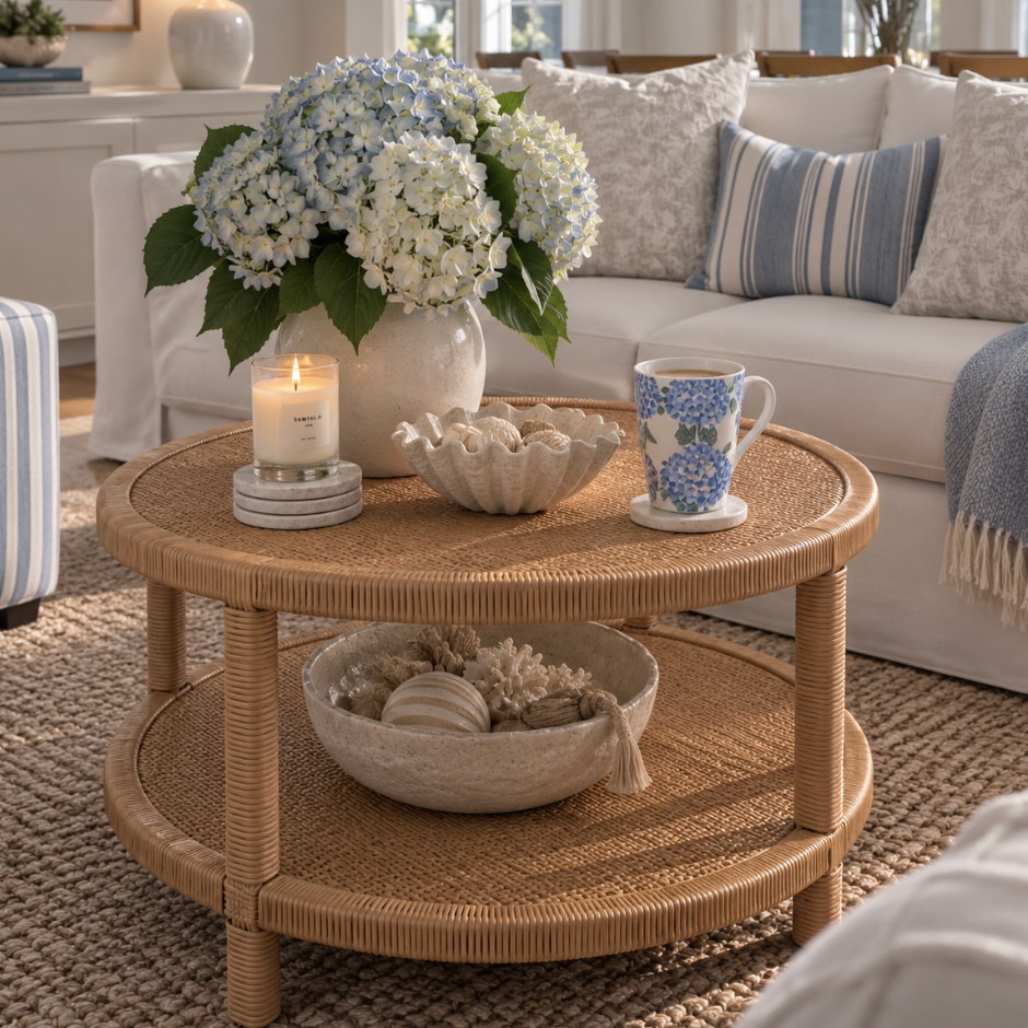 Rafina Rattan Round Coffee Table  Coffee Tables