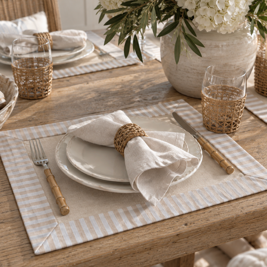 Sandbar Stripe Table Collection  Table Linens