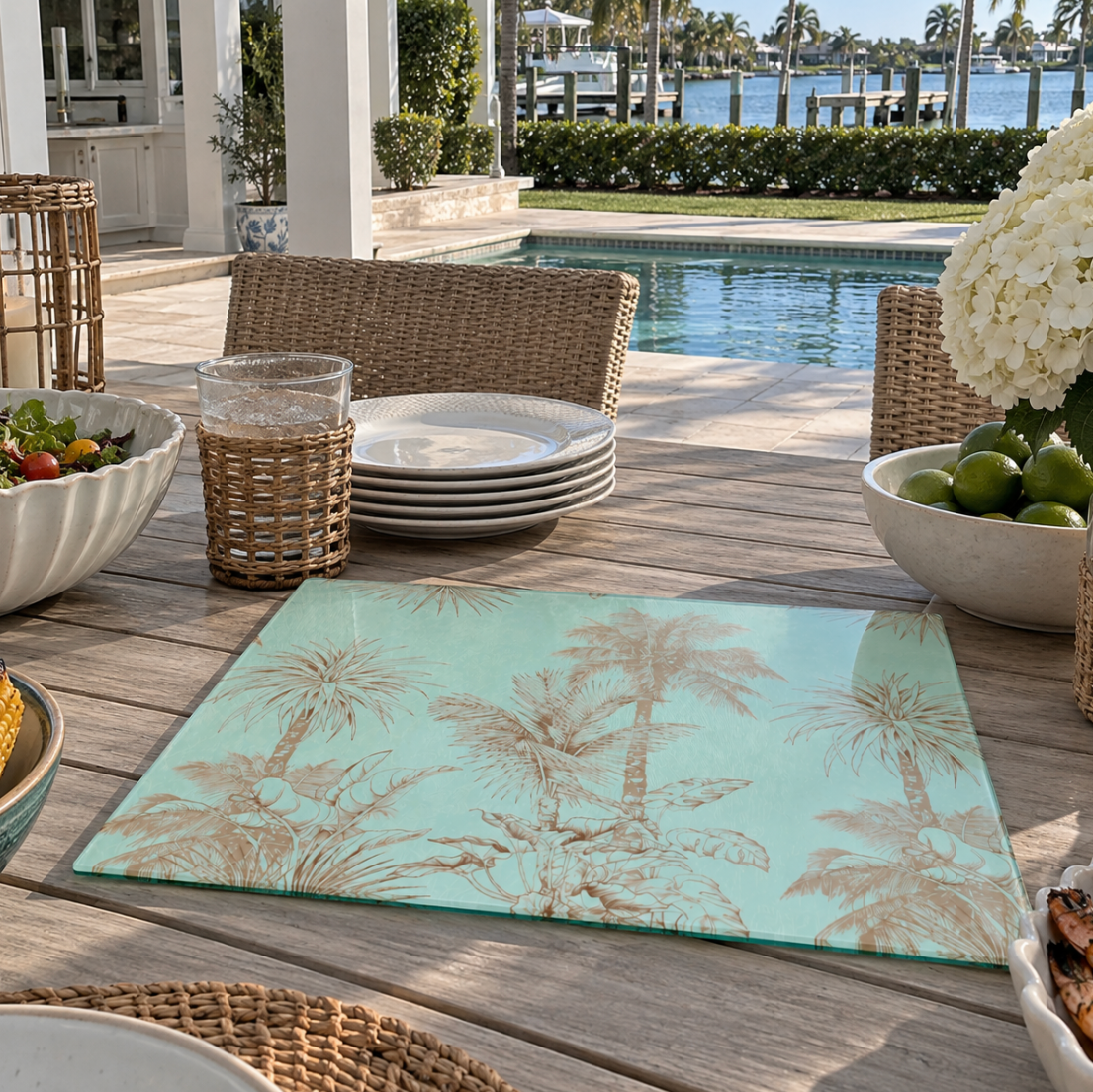 Biscayne Palm Cutting Board  Home Decor