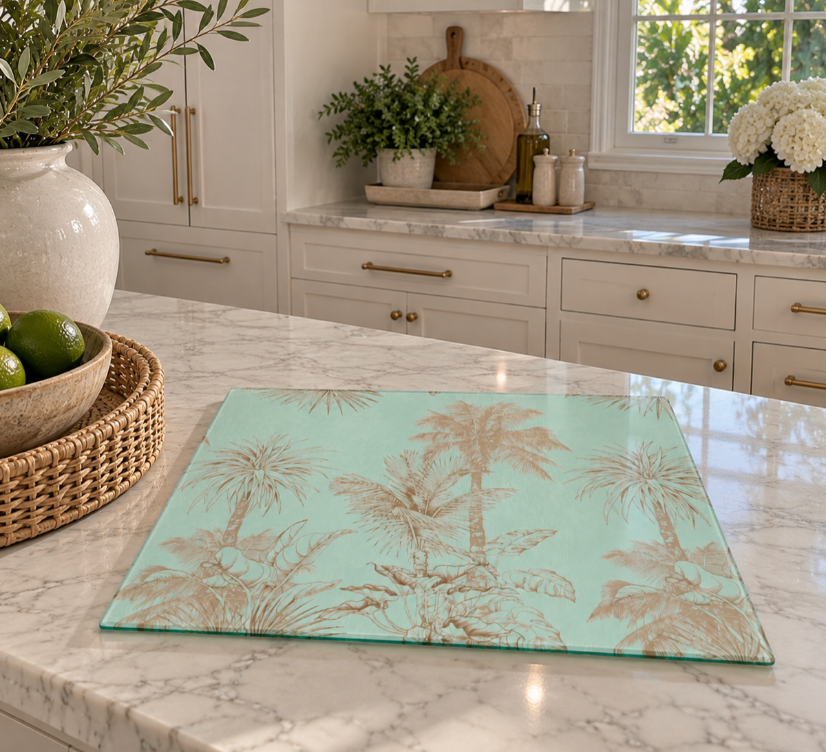 Biscayne Palm Cutting Board  Home Decor