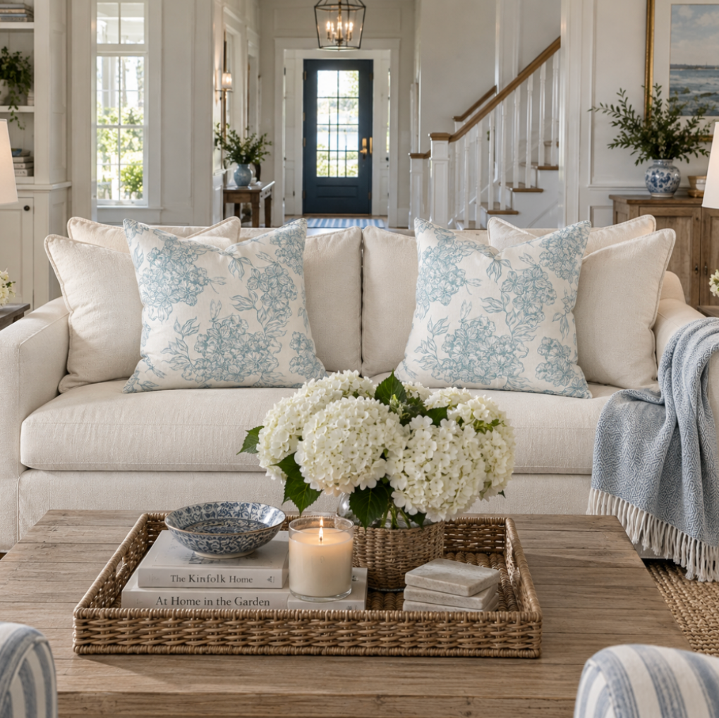Chatham Hydrangea Throw Pillow  Home Decor