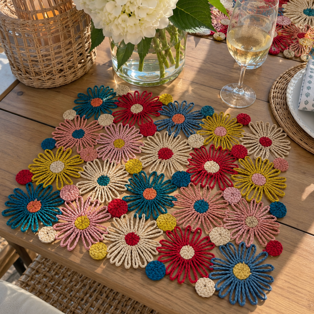 Fleur Raffia Placemat  table tops