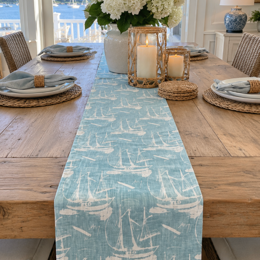 Marblehead Sail Table Runner  Home Decor