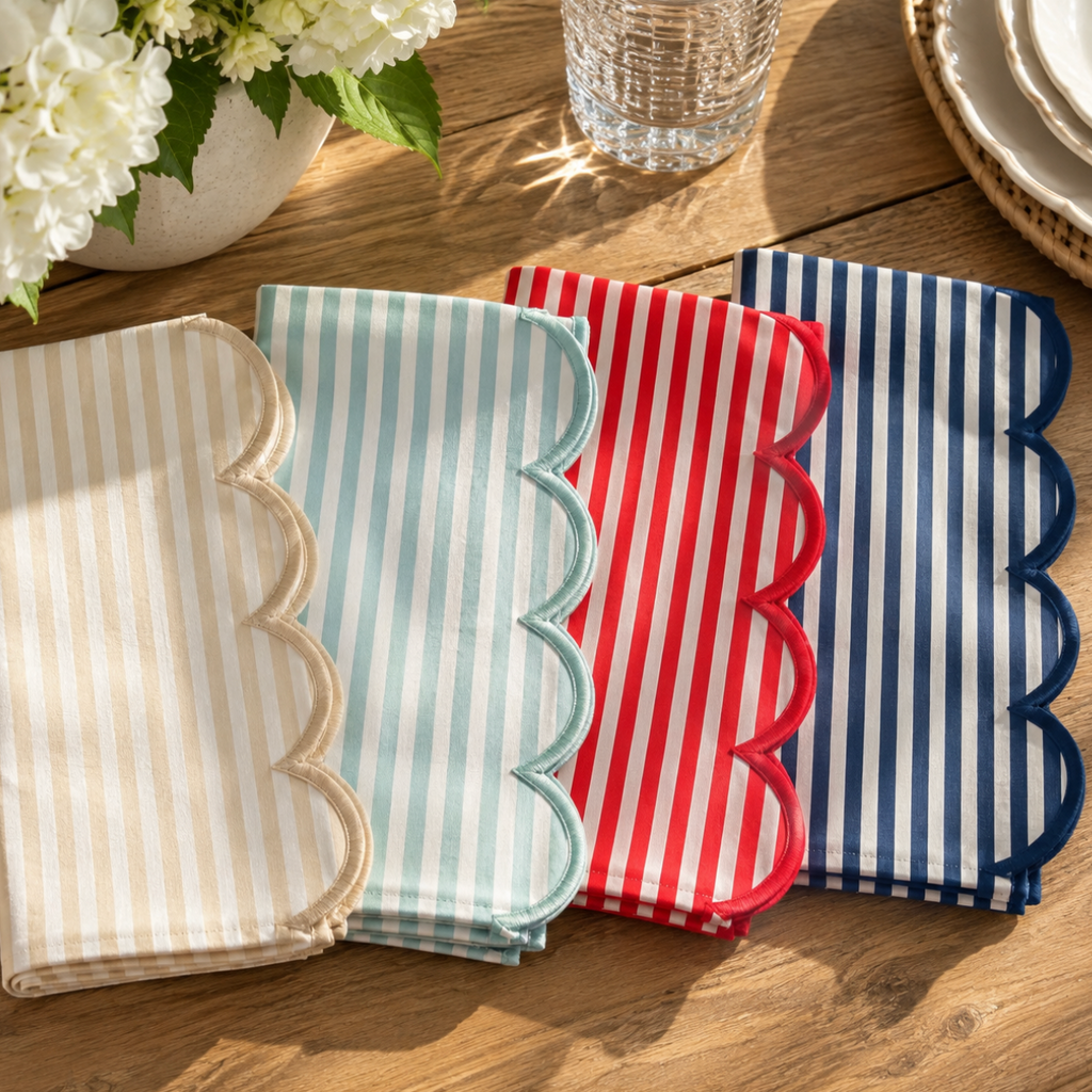Portside Stripe Scallop Napkins