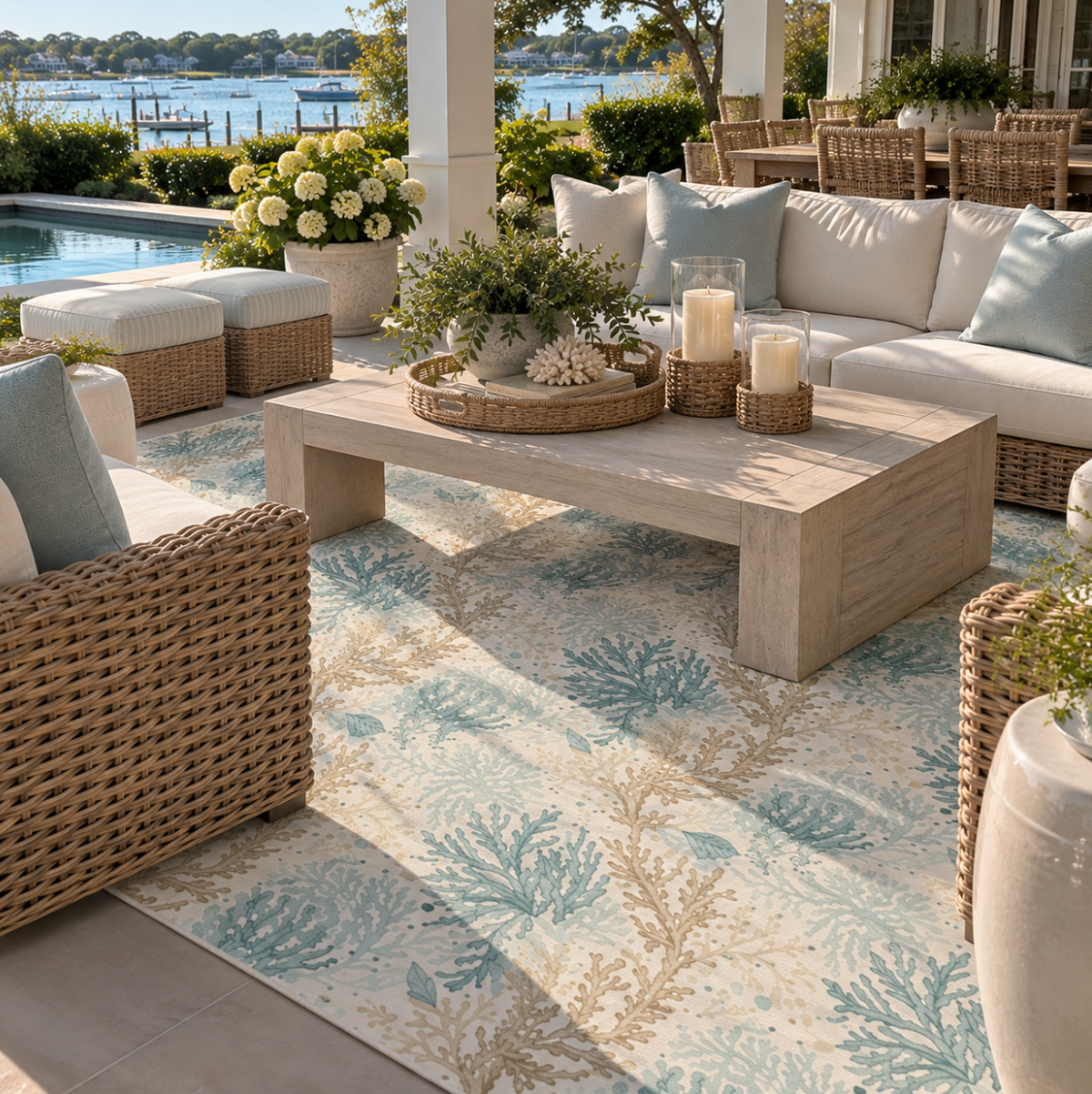 Coral Cove Outdoor Area Rug  Home Decor