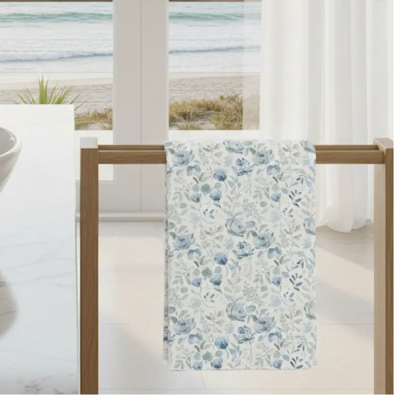 Harbor Bloom Hand Towel Printify