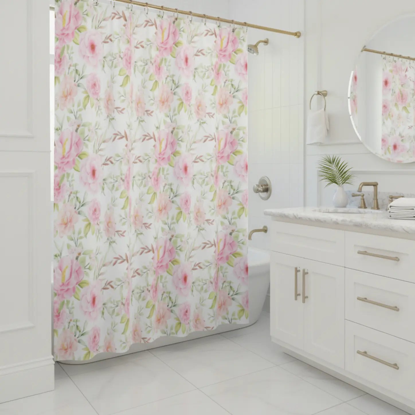 Rosecliff Floral Shower Curtain Printify