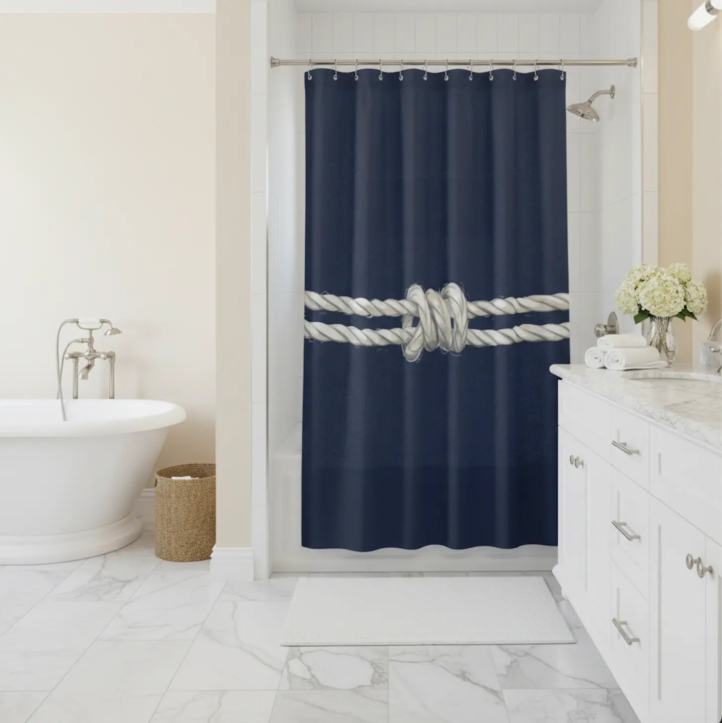 Mariner’s Knot Shower Curtain Printify