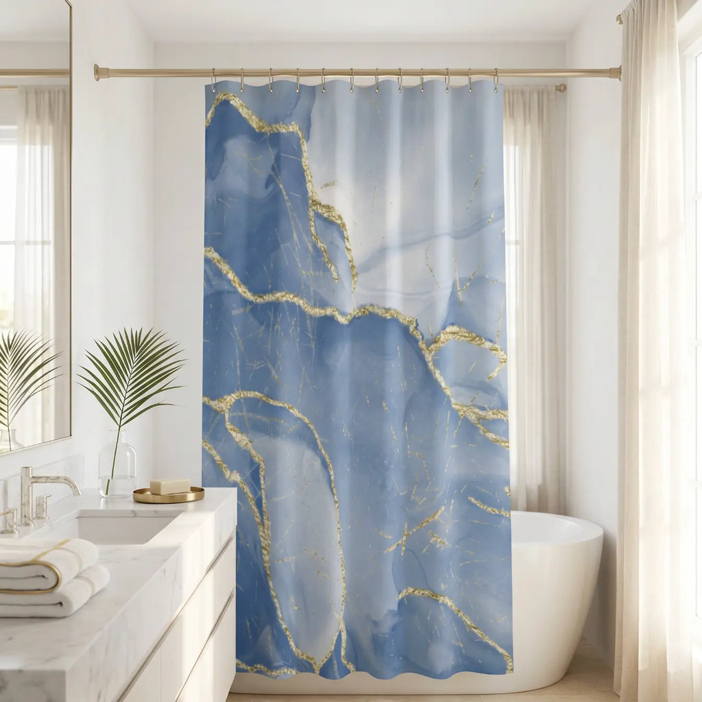 Sapphire Marble Shower Curtain  Home Decor