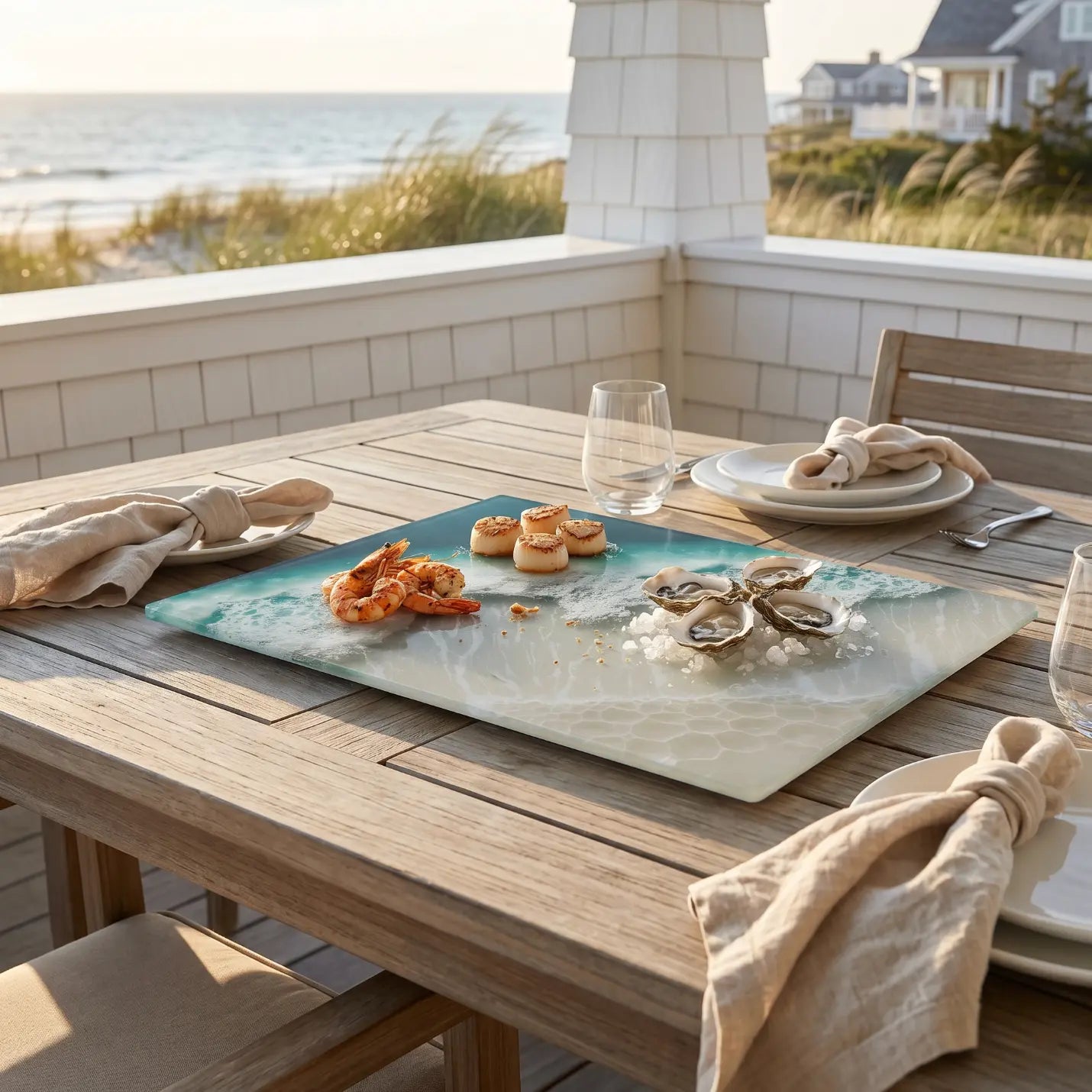 Coastal Wave Glass Cutting Board  Home Decor