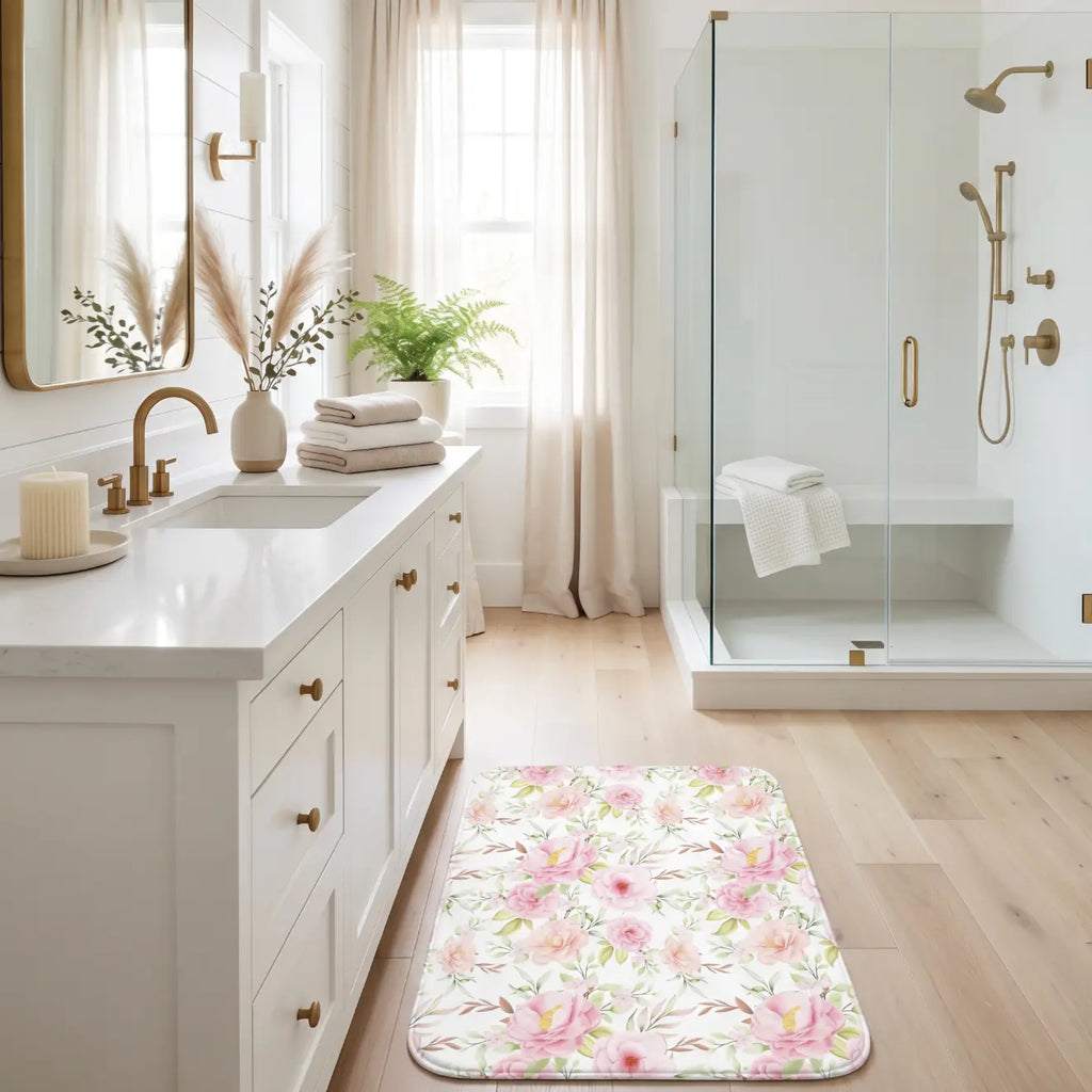 Rosecliff Floral Bath Mat  Home Decor