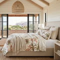 Coastal Palm Escape Reversible Quilt Set – King Cotton 3 Piece  Bedroom > Quilts & Blankets