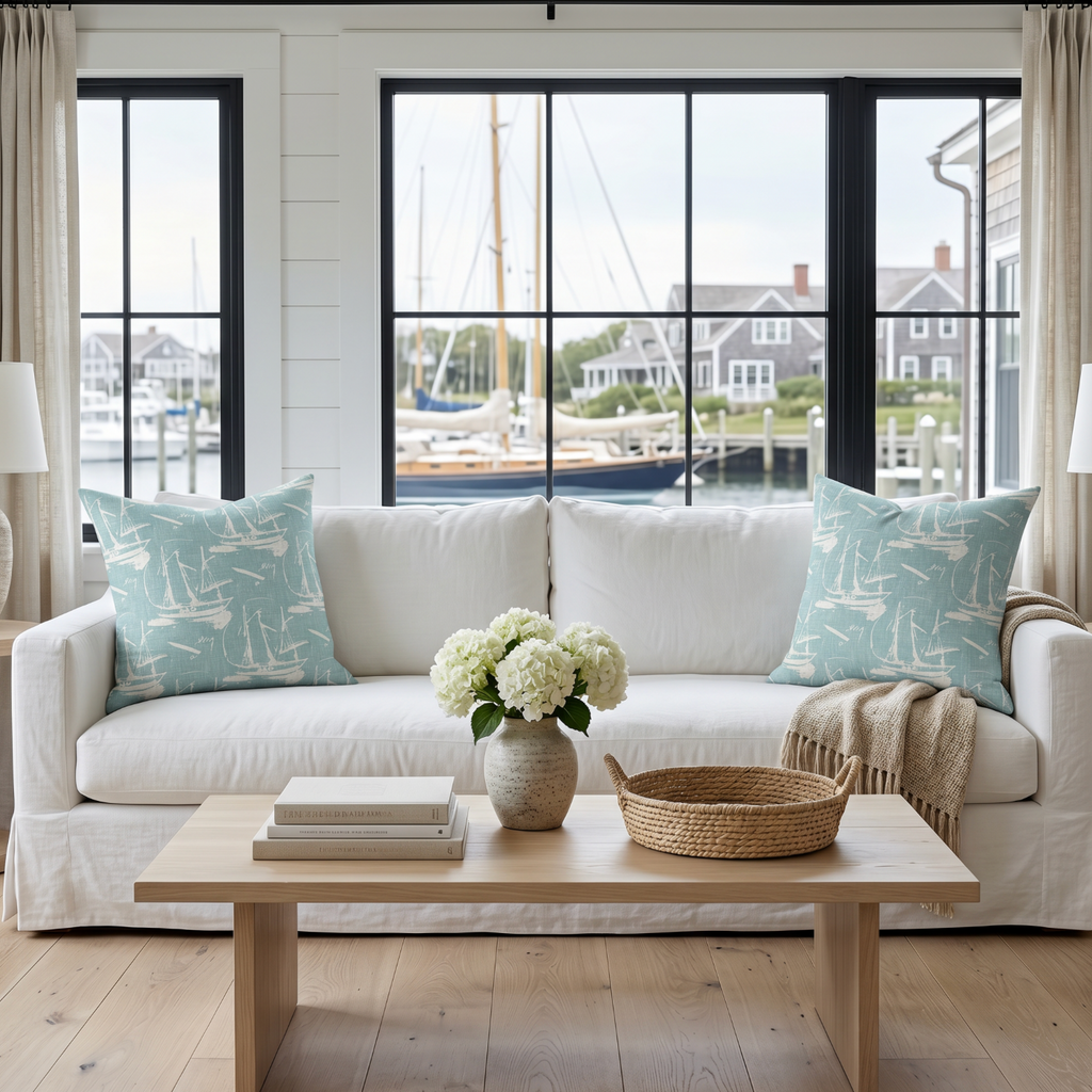 Marblehead Sail Throw Pillow  Home Decor